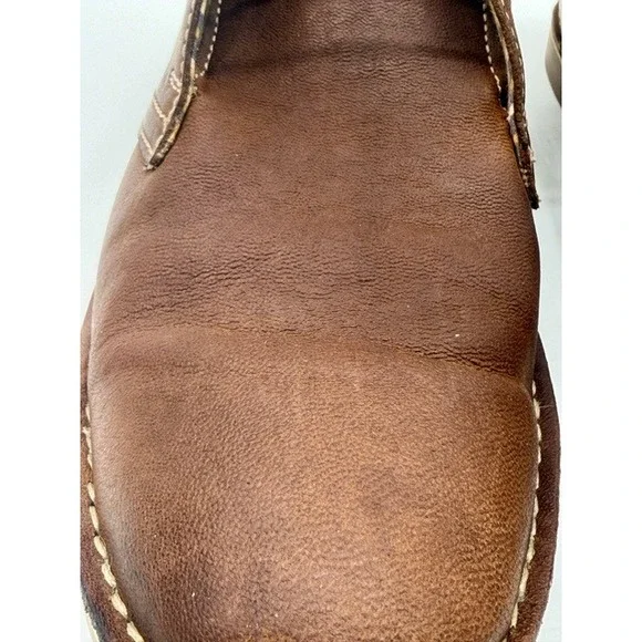 Vito Rossi Mens Brown Leather Chukka Boots Lace Up Casual Fashion Shoes - Picture 6 of 10